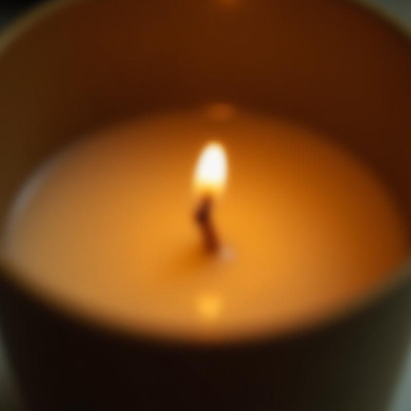 Handmade candle with a crackling wooden wick